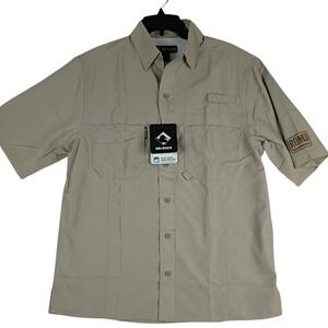 Dri-Duck Fishing Shirt Men Small Khaki New Romco Equipment Co Short Sleeve UPF40